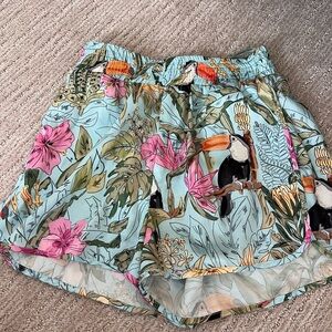 Zara printed Floral Tropical Women silk Shorts